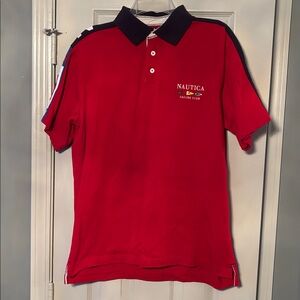 Nautica Red & Blue Polo Shirt